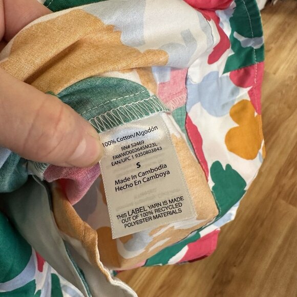 Free Assembly Womens Mini Knee Length Dress Floral Multicolor Cotton Small Belt - Picture 4 of 12